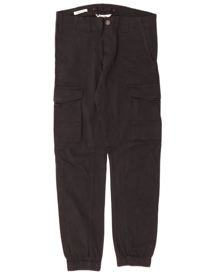 JACK & JONES Pantalones cargo Paul Tapered para hombre W31 L32 Clásico de algodón negro