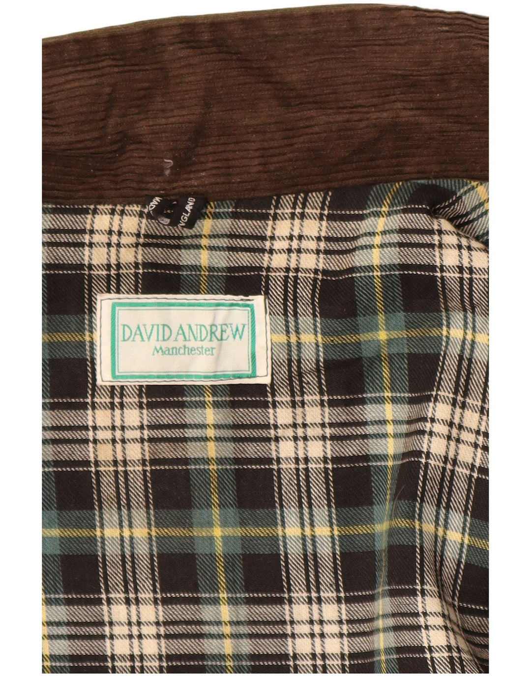 DAVID ANDREW Chaleco de algodón encerado Manchester para hombre Reino Unido 40 Algodón caqui grande