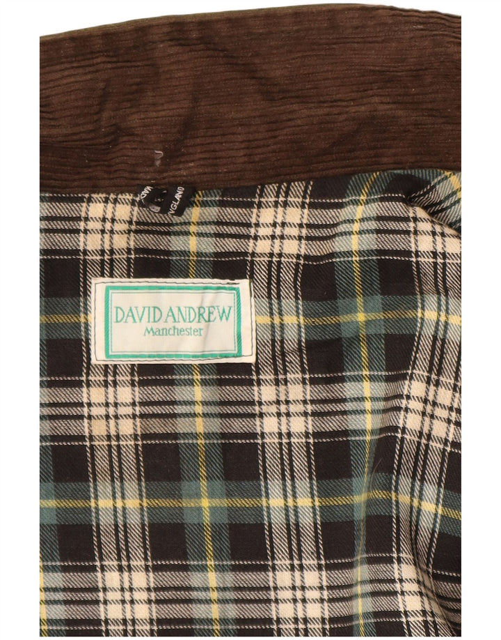 DAVID ANDREW Chaleco de algodón encerado Manchester para hombre Reino Unido 40 Algodón caqui grande