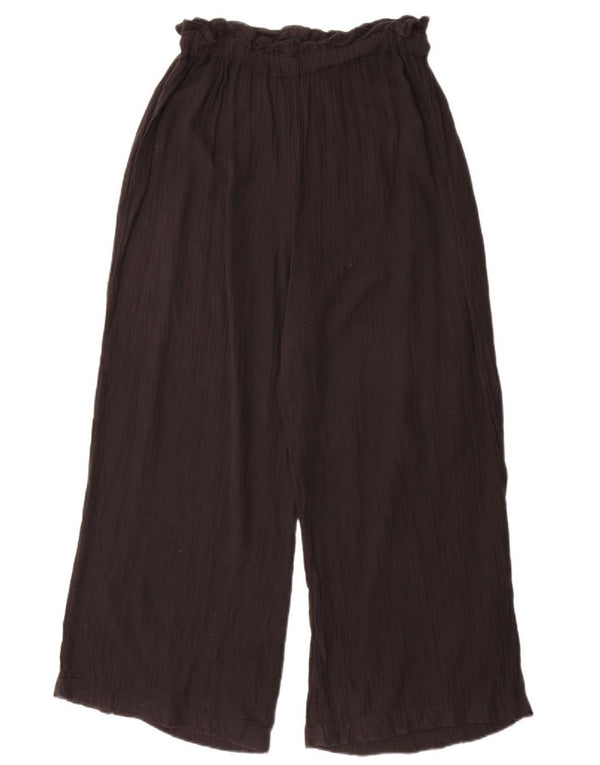 Topshop Pantalones casuales de pierna ancha para mujer pequeños W27 L29 algodón negro