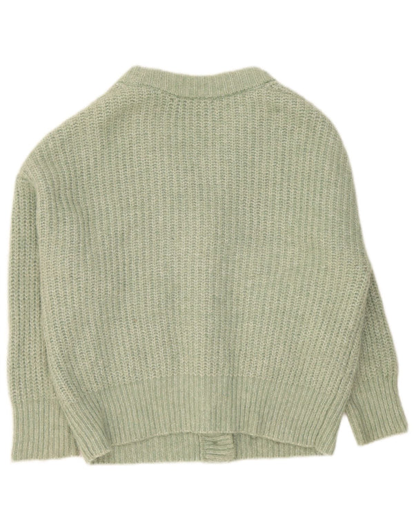 Zara Mujer Suéter Cárdigan Extragrande UK 10 Pequeño Poliéster Moteado Verde