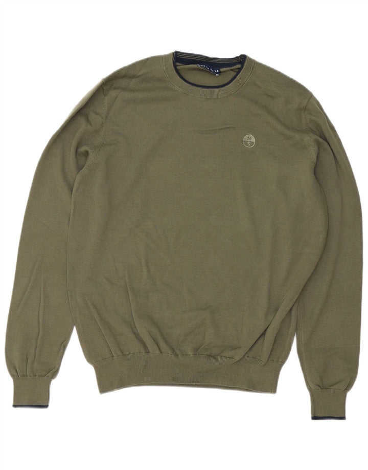 North Sails Jersey De Cuello Redondo Para Hombre De Algodón Caqui Medio