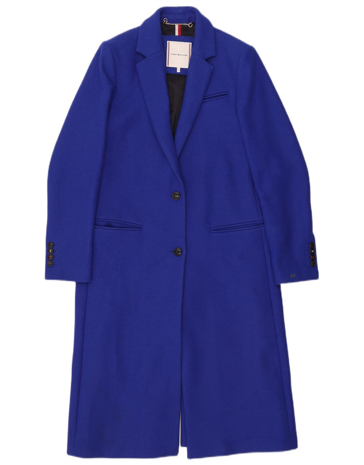 Tommy Hilfiger Abrigo para mujer UK 10 Small Blue Wool