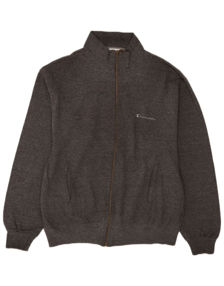 Champion Chaqueta de chándal para hombre de algodón moteado gris grande