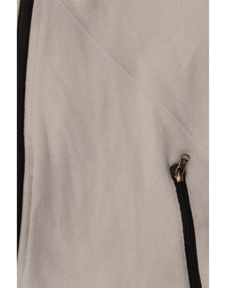 Champion Chaqueta de forro polar gráfica para mujer UK 10 Small Poliéster blanco