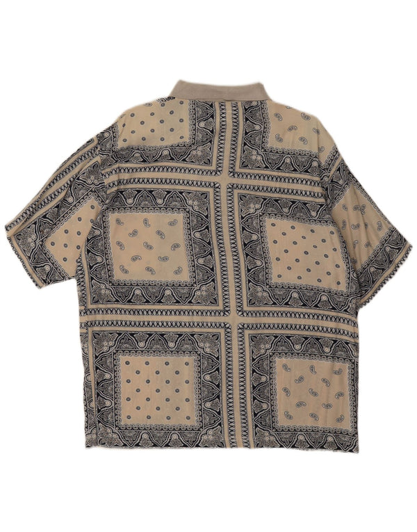 Camisa tipo jersey de manga corta para hombre Alcatraz Viscosa paisley beige medio