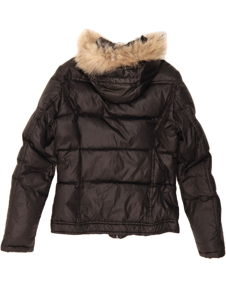 GURU Womens Hooded Padded Jacket UK 18 XL Black Nylon Vintage Guru and Second-Hand Guru from Messina Hembry 