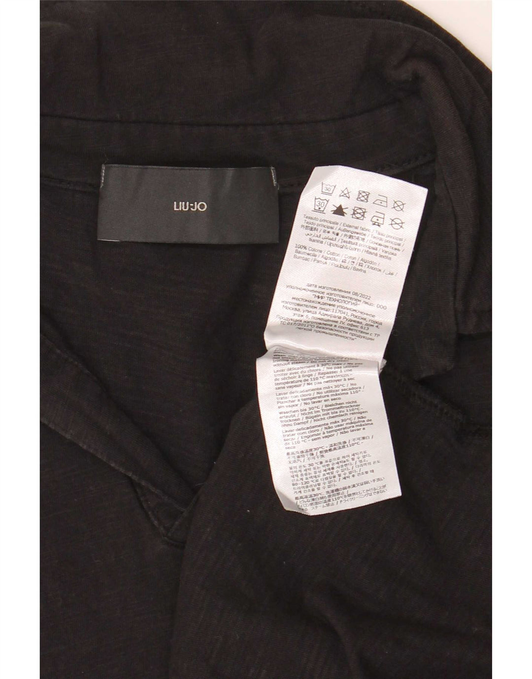 Polo Liu Jo Hombre Algodón Negro Mediano