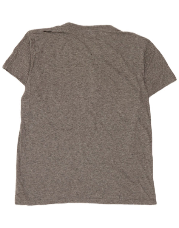 Diesel Hombre Camiseta Gráfica Top Grande Gris Algodón
