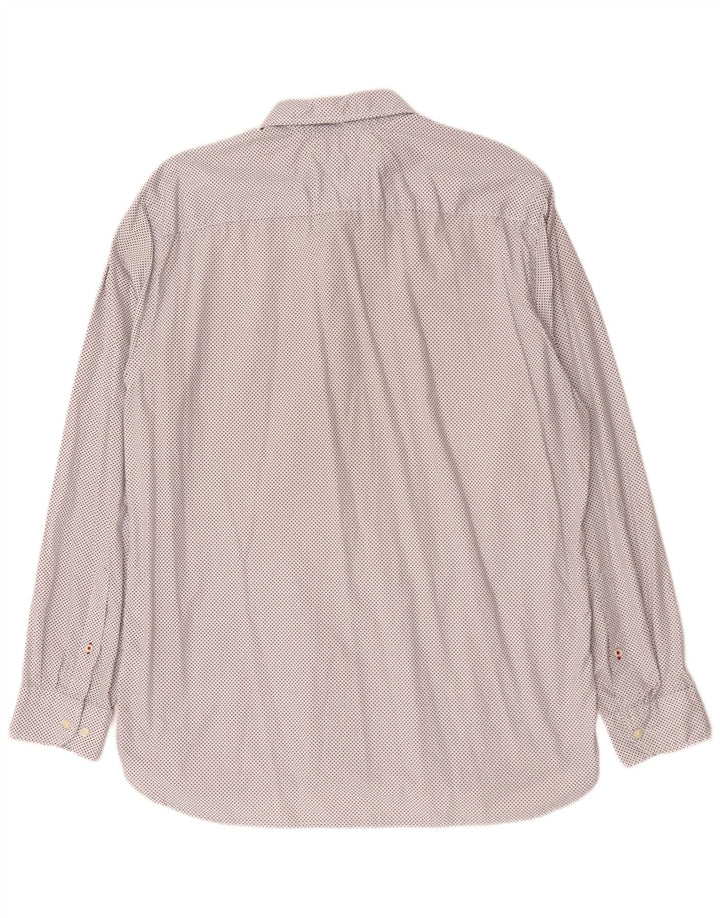 TOMMY HILFIGER Camisa Regular Fit Hombre XL Algodón Moteado Blanco