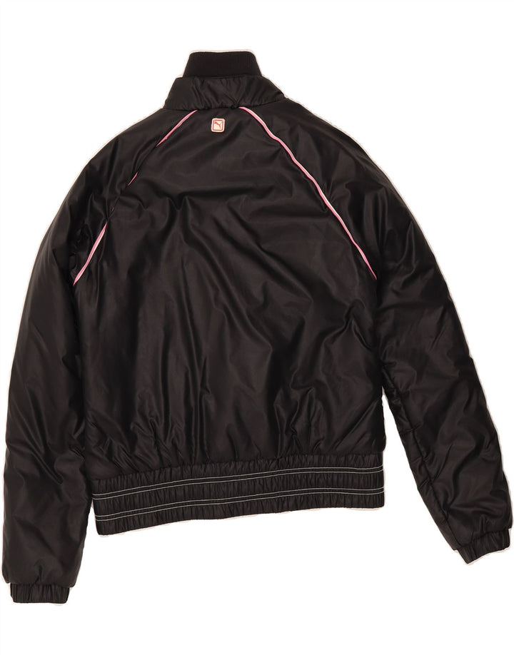 PUMA Womens Bomber Jacket UK 12 Medium Black Nylon Vintage Puma and Second-Hand Puma from Messina Hembry 