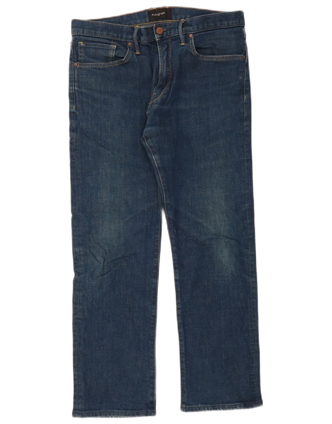 Marks & Spencer Jeans rectos autógrafos para hombre W32 L29 Algodón azul