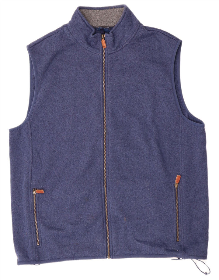 Vineyard Vines Chaqueta de chándal sin mangas para hombre XL Azul moteado Preppy