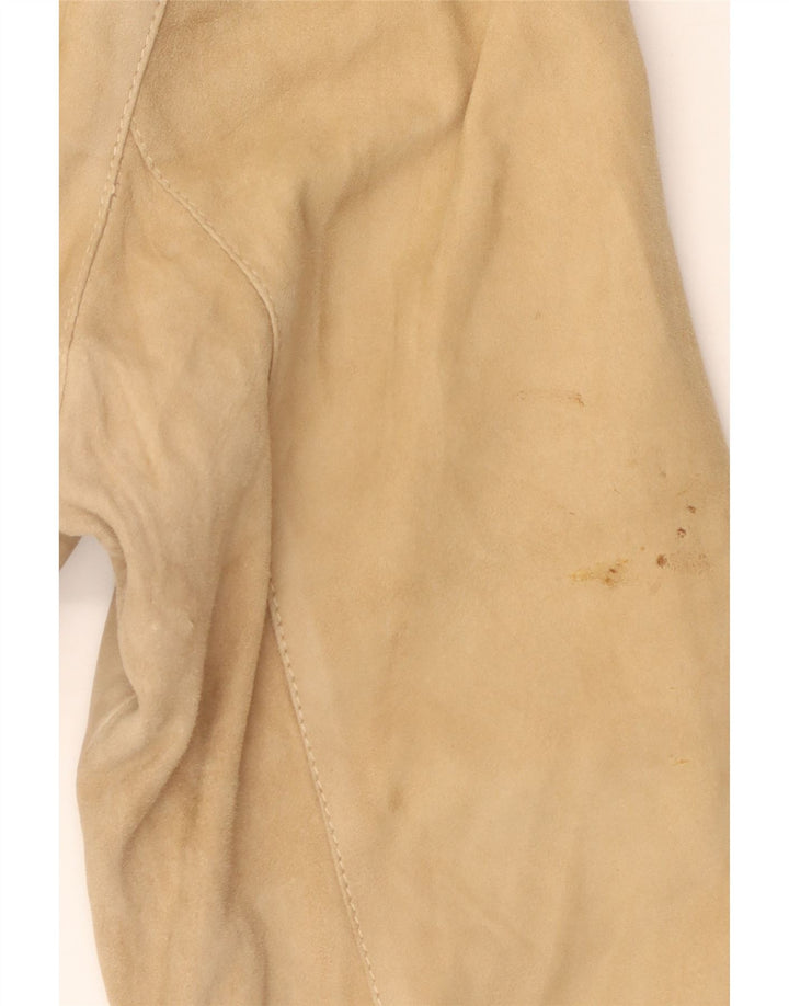 VINTAGE Abrigo de ante para mujer IT 46 Cuero beige grande