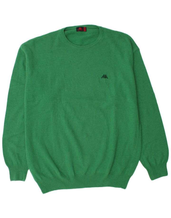 Kappa - Jersey de cuello redondo para hombre, talla 3XL, lana de cordero verde