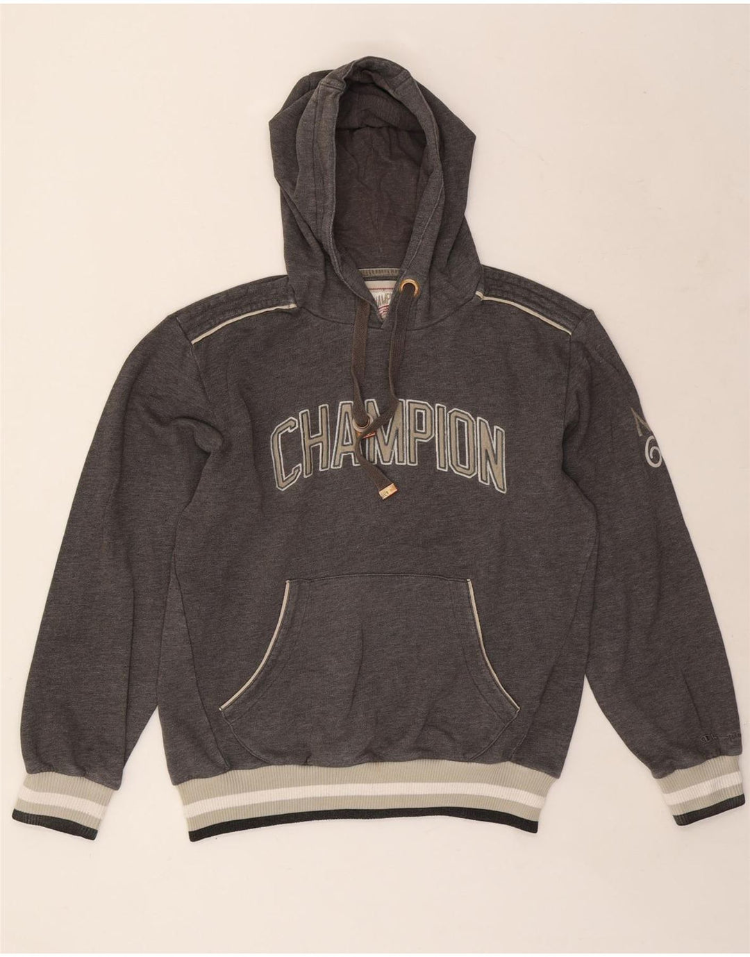 CHAMPION Jersey con capucha gráfico para mujer Reino Unido 16 Algodón gris grande
