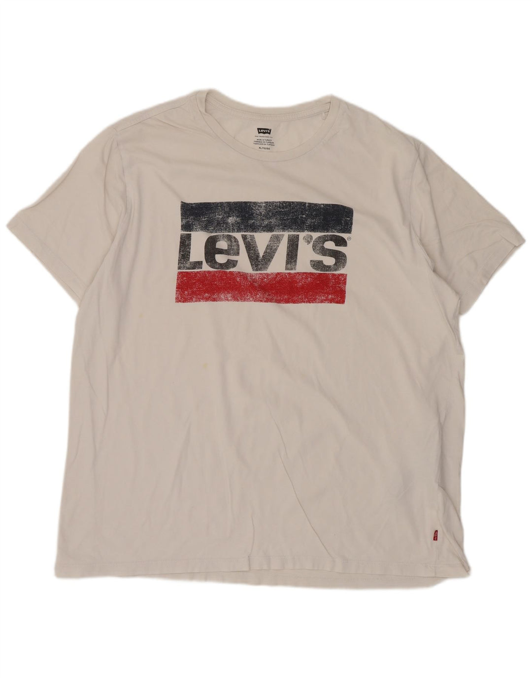 Levi's Hombre Camiseta Gráfica Top XL Algodón Blanco