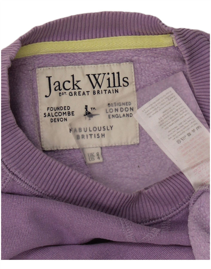 JACK WILLS Sudadera corta extragrande para mujer UK 8 Small Púrpura