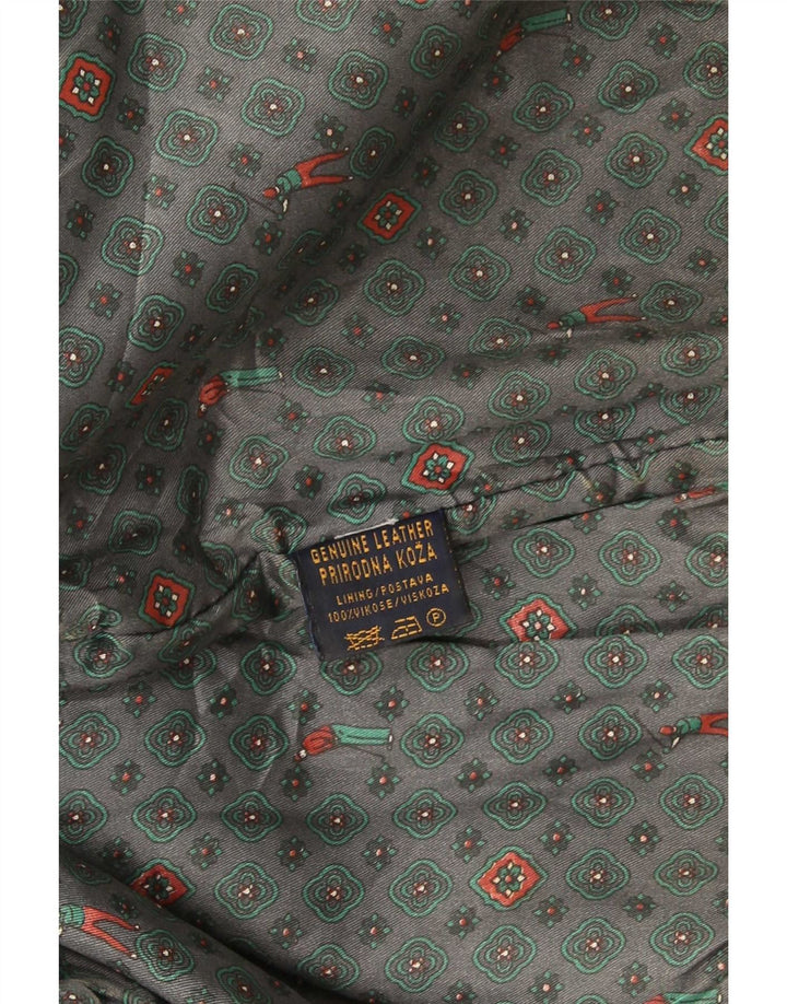 Chaqueta de cuero vintage para hombre Reino Unido 42 XL Negro