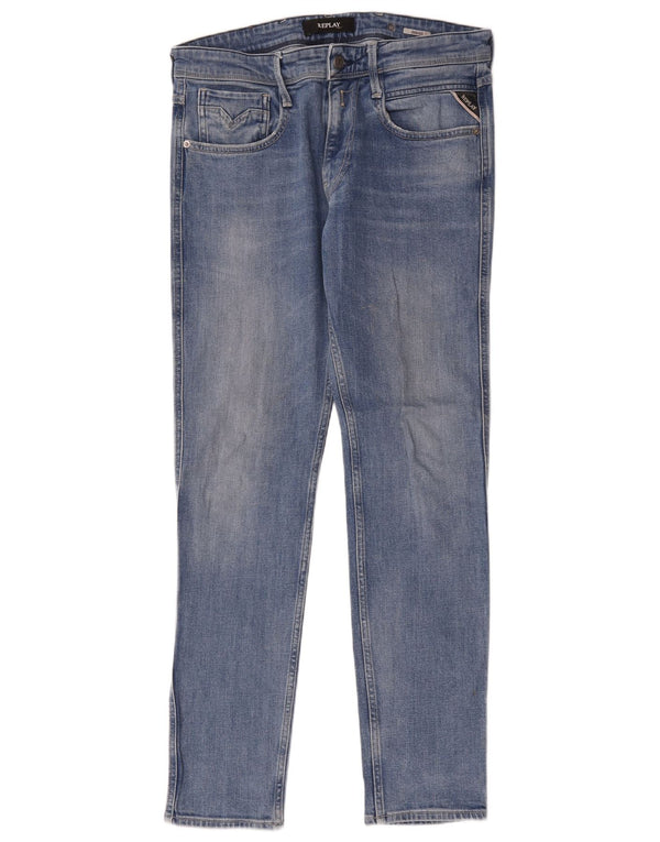 Vaqueros Replay Mujer Anbass Slim W32 L32 Algodón Azul