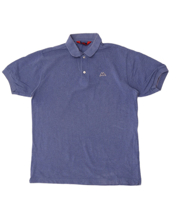 Polo Kappa Hombre Algodón Azul Medio