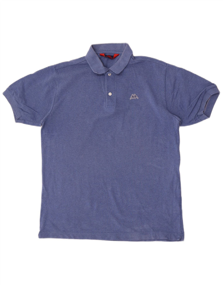 Polo Kappa Hombre Algodón Azul Medio