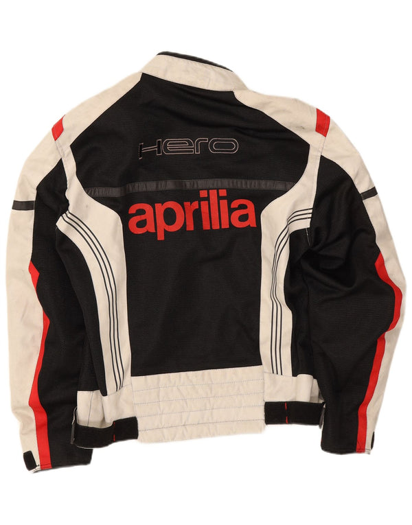 Aprilia Mens Graphic Racer Jacket UK 38 Mediano Negro Colorblock Poliéster