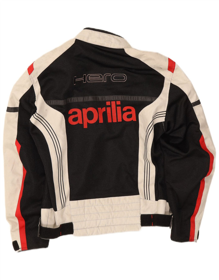 Aprilia Mens Graphic Racer Jacket UK 38 Mediano Negro Colorblock Poliéster