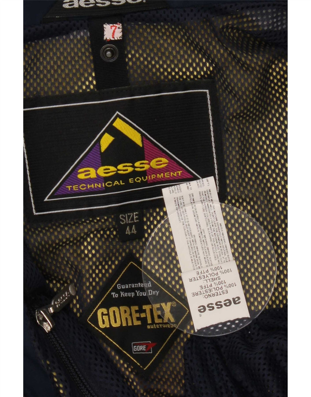 Chaqueta impermeable con capucha Aesse Gore-Tex para mujer IT 44 Poliéster azul marino medio