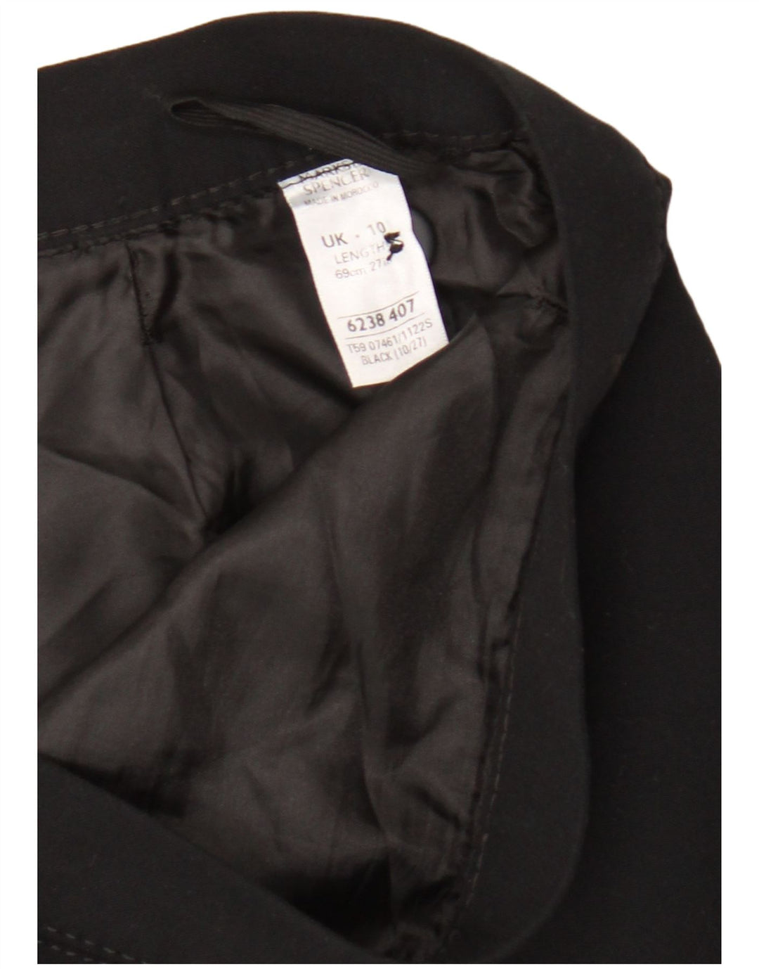 Marks & Spencer Falda lápiz para mujer UK 10 Small W28 Poliéster negro