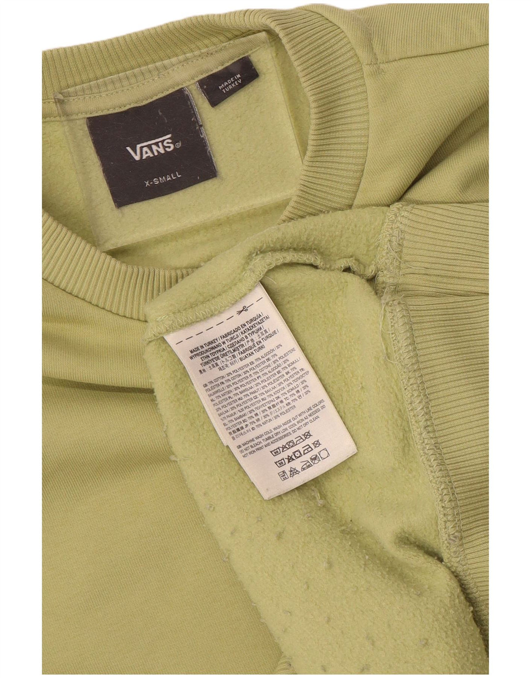 Vans Hombre Sudadera Jumper XS Verde Algodón