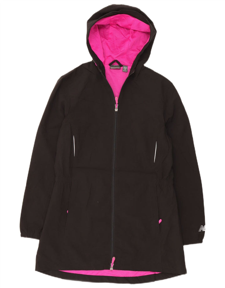 New Balance Chubasquero con capucha para mujer UK 44 Mediano Negro Poliéster