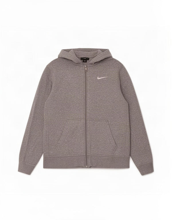 Nike Sudadera con capucha y cremallera para niños 12-13 años Grande Gris Algodón