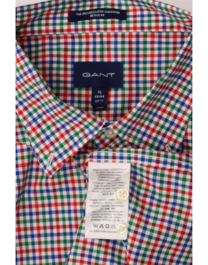 Gant Camisa de manga corta para hombre Talla 17 1/2 XL Vichy multicolor