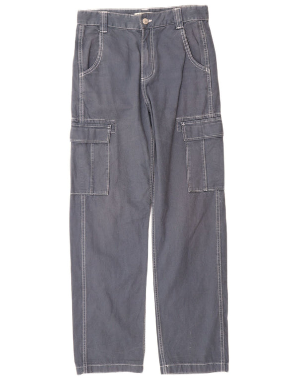 Zara Pantalón cargo recto para hombre EU 36 XS W29 L30 Algodón azul