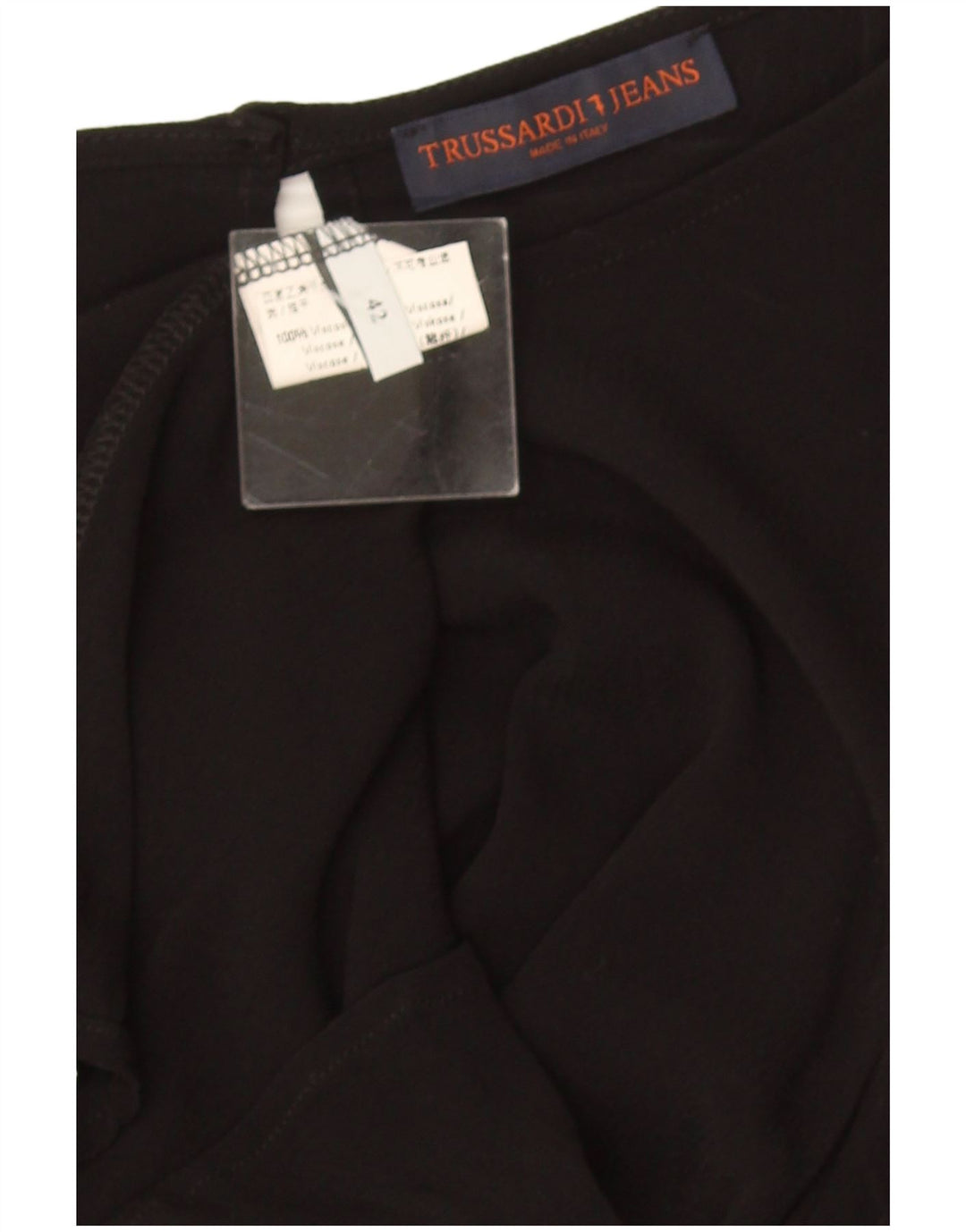 Blusa Mujer Trussardi Jeans Manga Larga Top IT 42 Medium Negro Viscosa