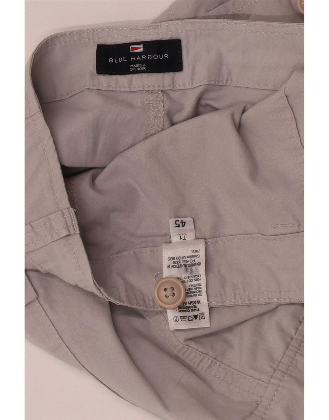 Marks & Spencer Pantalones cortos tipo cargo Blue Harbor para hombre W36 Algodón gris grande