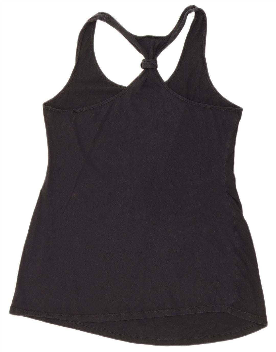 VINTAGE Chaleco gráfico para mujer Top Reino Unido 12 Algodón negro medio