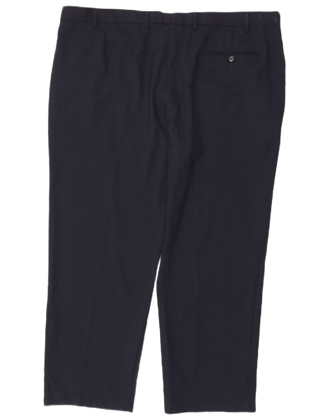 Marks & Spencer Pantalón de traje de corte regular para hombre W46 L31 Poliéster azul marino