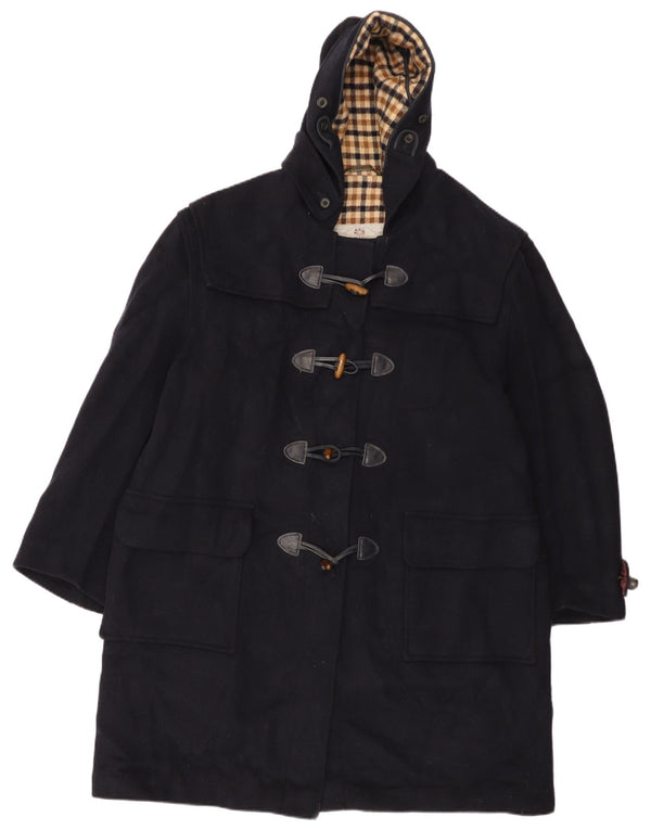 Aquascutum Trenca extragrande con capucha para mujer UK 18 XL Lana nueva azul marino