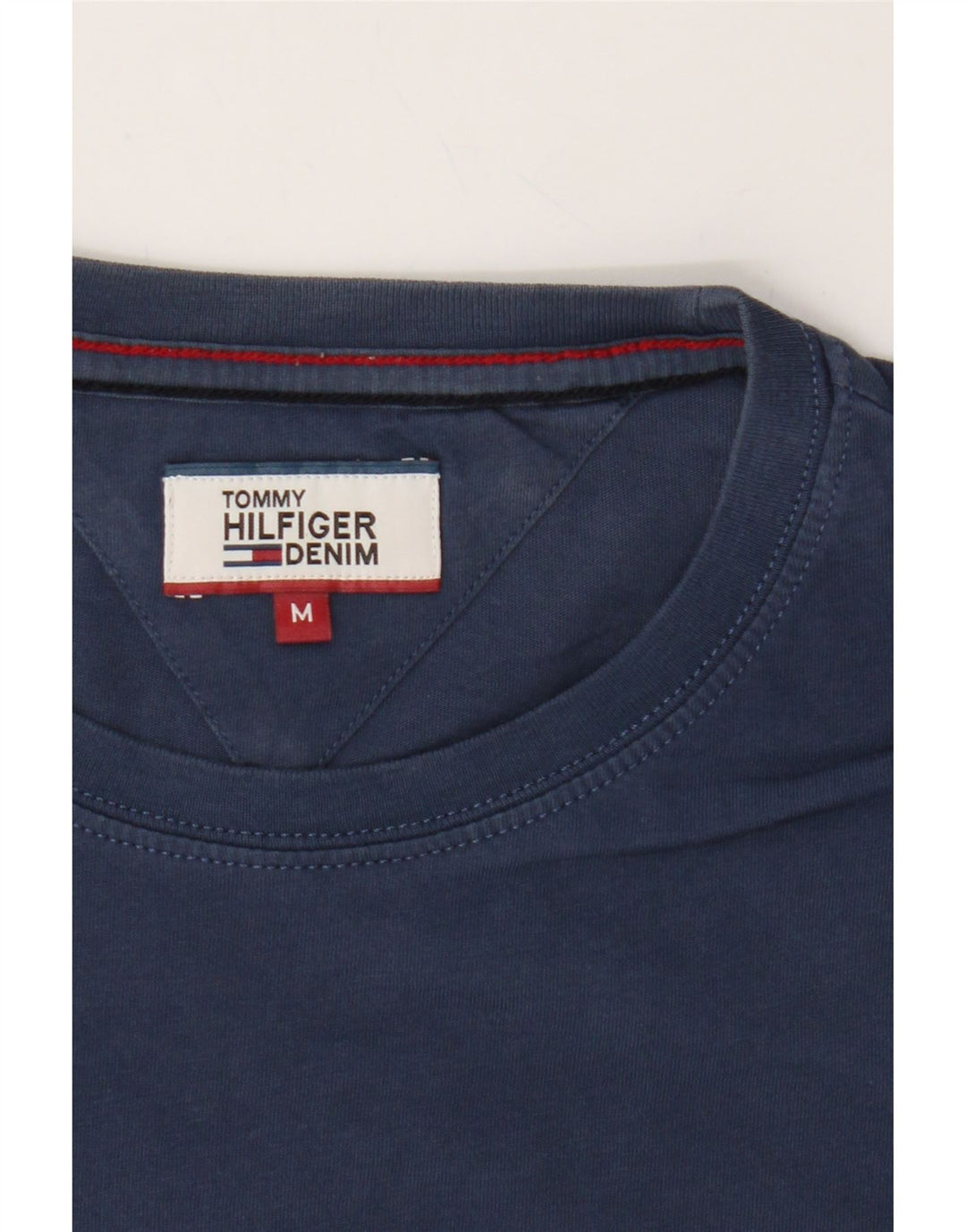 TOMMY HILFIGER Mens T-Shirt Top Medium Navy Blue Cotton Vintage Tommy Hilfiger and Second-Hand Tommy Hilfiger from Messina Hembry 