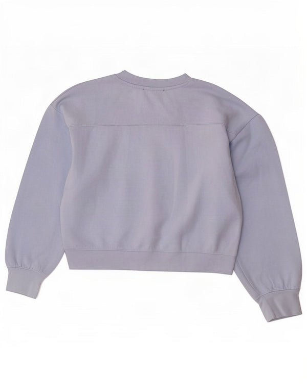 Zara Mujer Crop Oversize Sudadera Jumper UK 10 Small Azul Poliéster