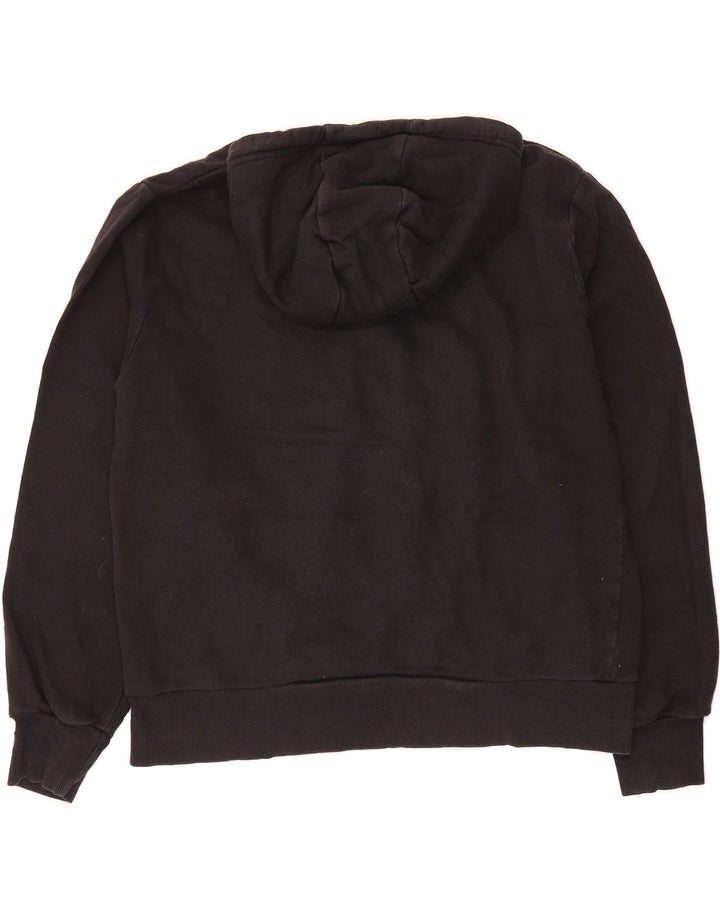 ELLESSE Womens Oversized Zip Hoodie Sweater UK 12 Medium Black Cotton Vintage Ellesse and Second-Hand Ellesse from Messina Hembry 