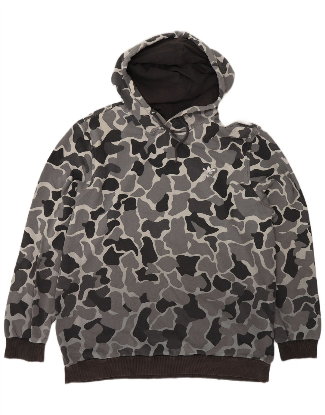 Adidas Hombre Sudadera Con Capucha Jumper Grande Gris Camuflaje