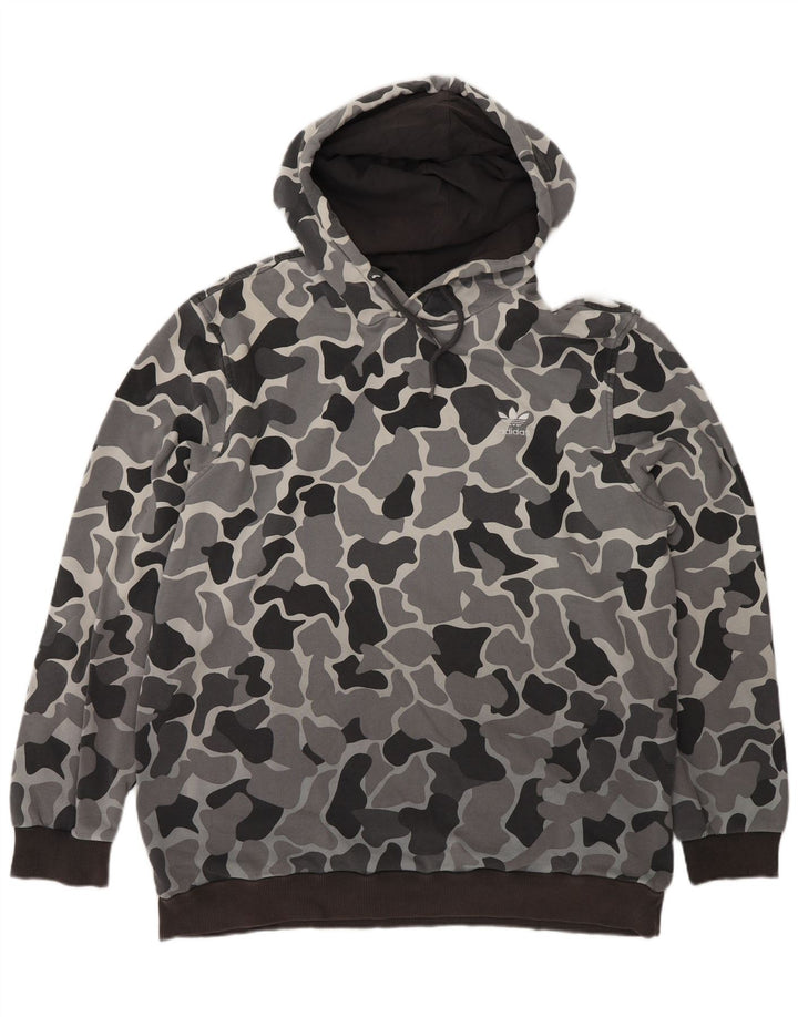 Adidas Hombre Sudadera Con Capucha Jumper Grande Gris Camuflaje