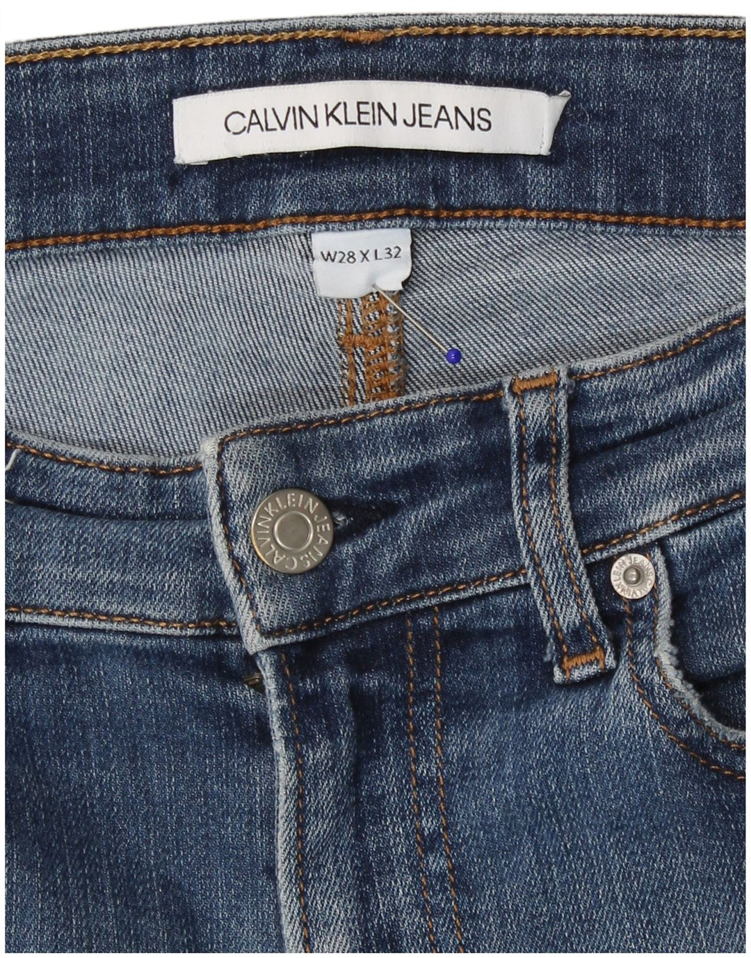 Calvin Klein Jeans ajustados para hombre W28 L27 Algodón azul