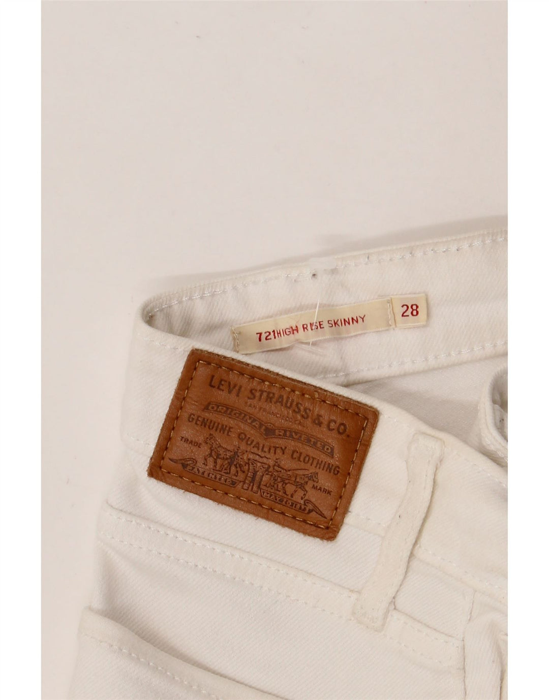 LEVI'S Jeans ajustados de talle alto 721 para mujer W28 L27 Algodón blanco
