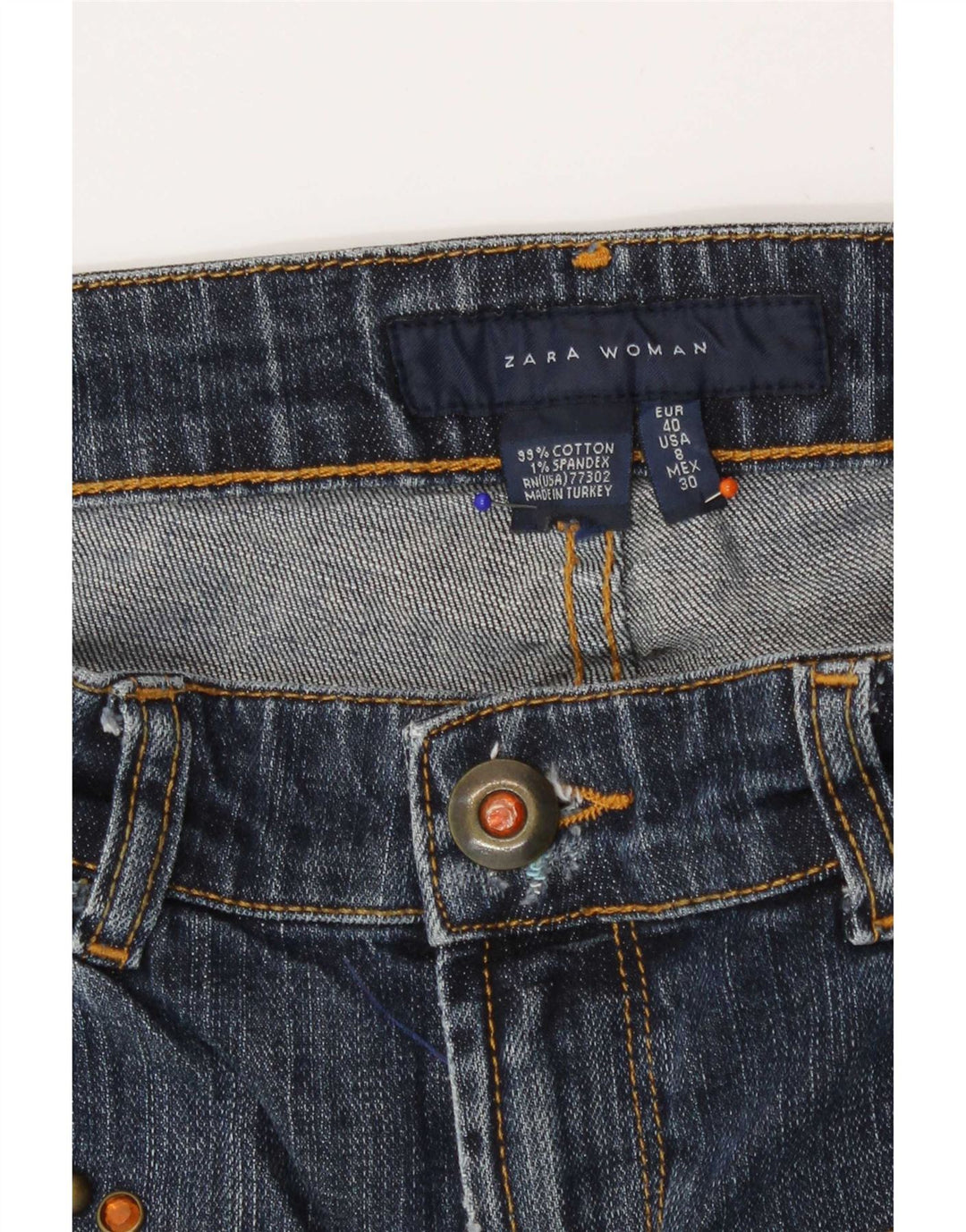 Zara Jeans Bootcut Mujer EU 40 Medium W30 L35 Algodón Azul Marino