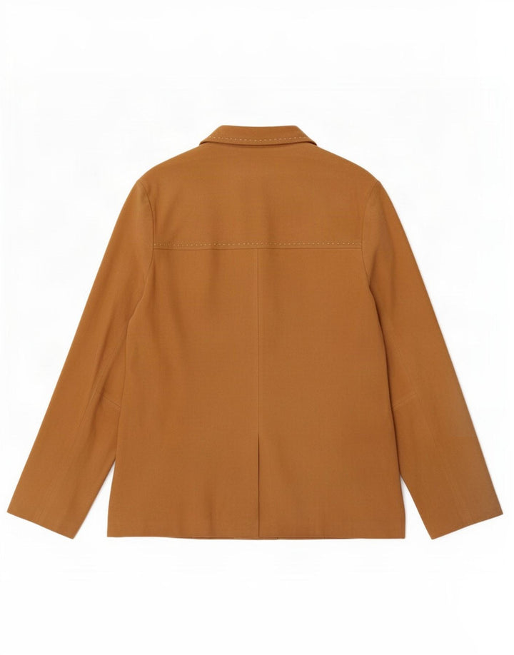 Chaqueta De Ante Mujer Les Marees IT 44 Cuero Beige Medio
