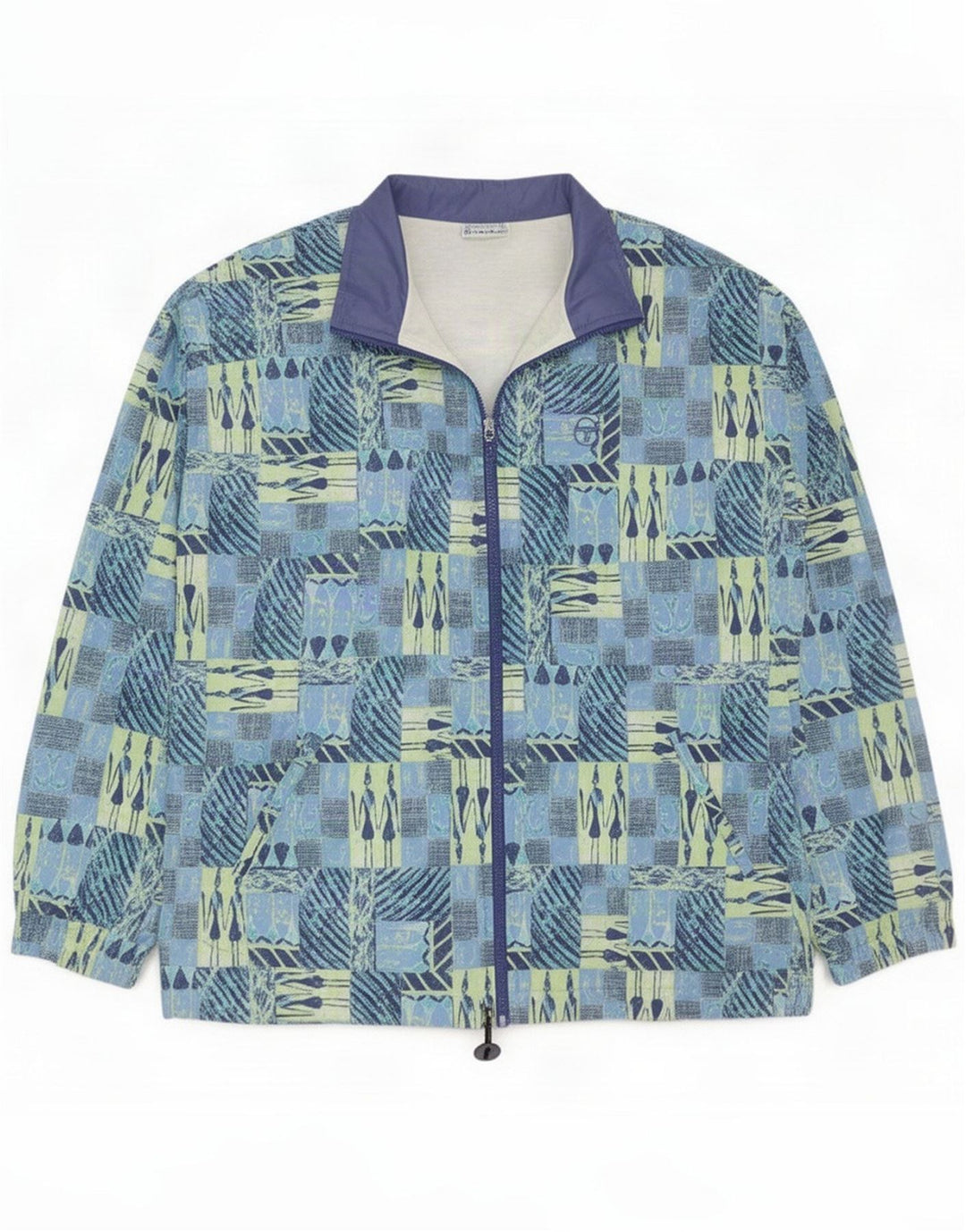 Sergio Tacchini Chaqueta superior de chándal para hombre IT 48 Patchwork azul medio